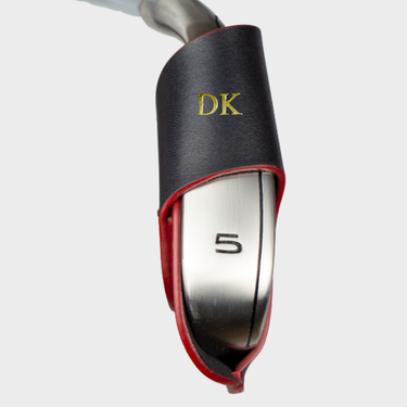 Personalized golf leather iron cover with monogram of initials