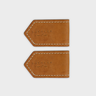 Set of brown leather magnetic bookmarks that are handmade.