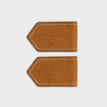 Set of brown leather magnetic bookmarks that are handmade.