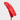 A red pebbled leather golf club headcover with a white stitched accent line, shown on a light gray background.